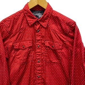 Wrangler 20X Competition Kids XL Red Geometric Western Shirt Pearl Snap Comfort